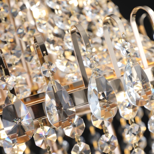 Golden Crystal Chandelier, Large Modern Luxury Chandelier, Suitable For Living Room, Dining Room, Bedroom, Hallway - No Bulb Due to broken during shipping