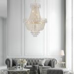Golden Crystal Chandelier, Large Modern Luxury Chandelier, Suitable For Living Room, Dining Room, Bedroom, Hallway - No Bulb Due to broken during shipping