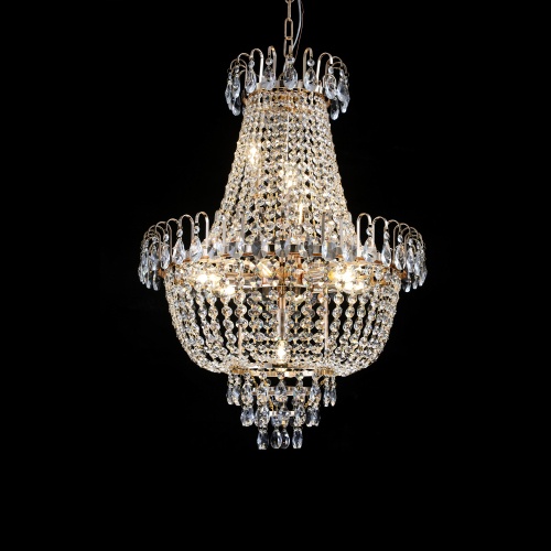 Golden Crystal Chandelier, Large Modern Luxury Chandelier, Suitable For Living Room, Dining Room, Bedroom, Hallway - No Bulb Due to broken during shipping