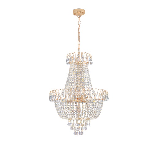 Golden Crystal Chandelier, Large Modern Luxury Chandelier, Suitable For Living Room, Dining Room, Bedroom, Hallway - No Bulb Due to broken during shipping