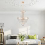 Golden Crystal Chandelier, Large Modern Luxury Chandelier, Suitable For Living Room, Dining Room, Bedroom, Hallway - No Bulb Due to broken during shipping