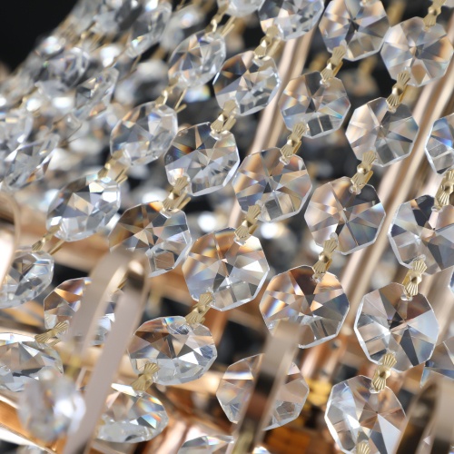 Golden Crystal Chandelier, Large Modern Luxury Chandelier, Suitable For Living Room, Dining Room, Bedroom, Hallway - No Bulb Due to broken during shipping