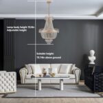 Golden Crystal Chandelier, Large Modern Luxury Chandelier, Suitable For Living Room, Dining Room, Bedroom, Hallway - No Bulb Due to broken during shipping
