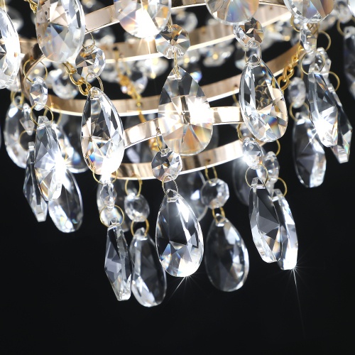 Golden Crystal Chandelier, Large Modern Luxury Chandelier, Suitable For Living Room, Dining Room, Bedroom, Hallway - No Bulb Due to broken during shipping