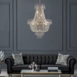 Golden Crystal Chandelier, Large Modern Luxury Chandelier, Suitable For Living Room, Dining Room, Bedroom, Hallway - No Bulb Due to broken during shipping