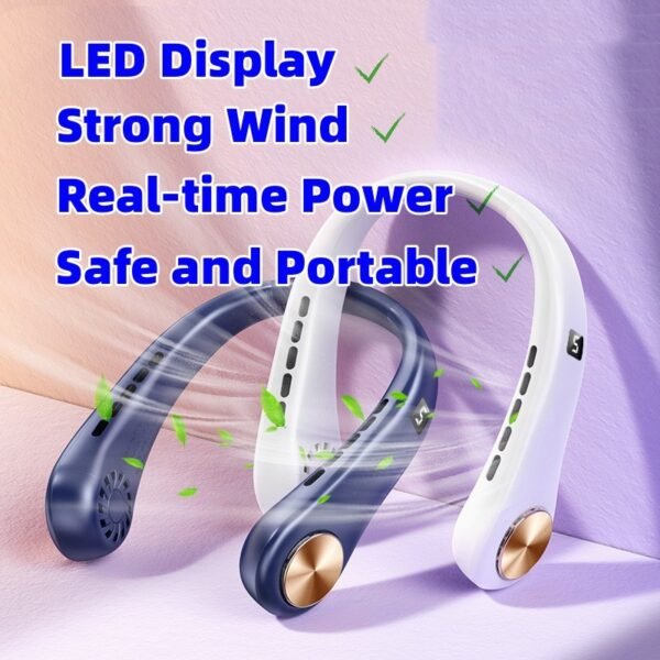 New Mini Neck A/C Fan Portable Bladeless Hanging Neck Rechargeable Air Cooler Mini Summer Sports Fans