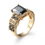 Copper Inlaid Zircon Punk Color Copper Ring