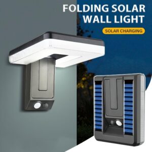Solar Motion Sensor Outdoor Sconce Lights,LED Waterproof Dusk To Dawn Solar Patio Light,Wireless Modern Wall Mount Lamp Black For Porch Patio Garage House